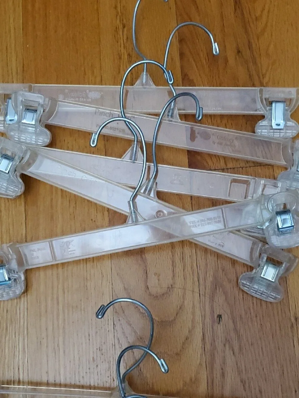Lot 30 Clear Plastic Clip Hangers